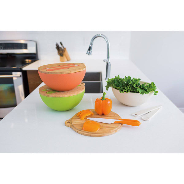 *Re- Stocked! Bamboo Salad Bowl & Prep Lid w/ Utensils