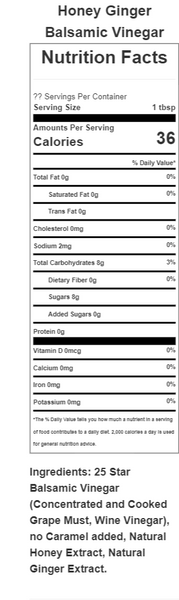 Honey Ginger Balsamic Vinegar