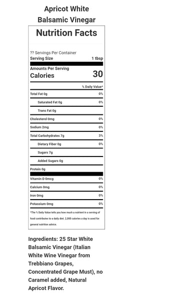 Apricot White Balsamic Vinegar