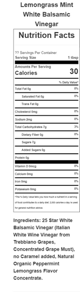 Lemongrass Mint White Balsamic Vinegar