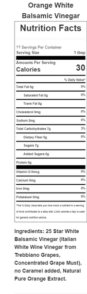 SOLD OUT  Orange White Balsamic Vinegar