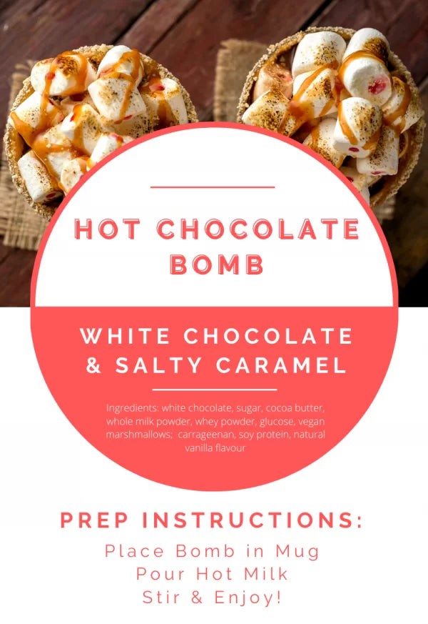 Hot Chocolate Bomb - White Chocolate and Salty Caramel